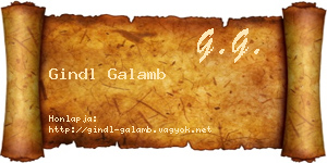 Gindl Galamb névjegykártya